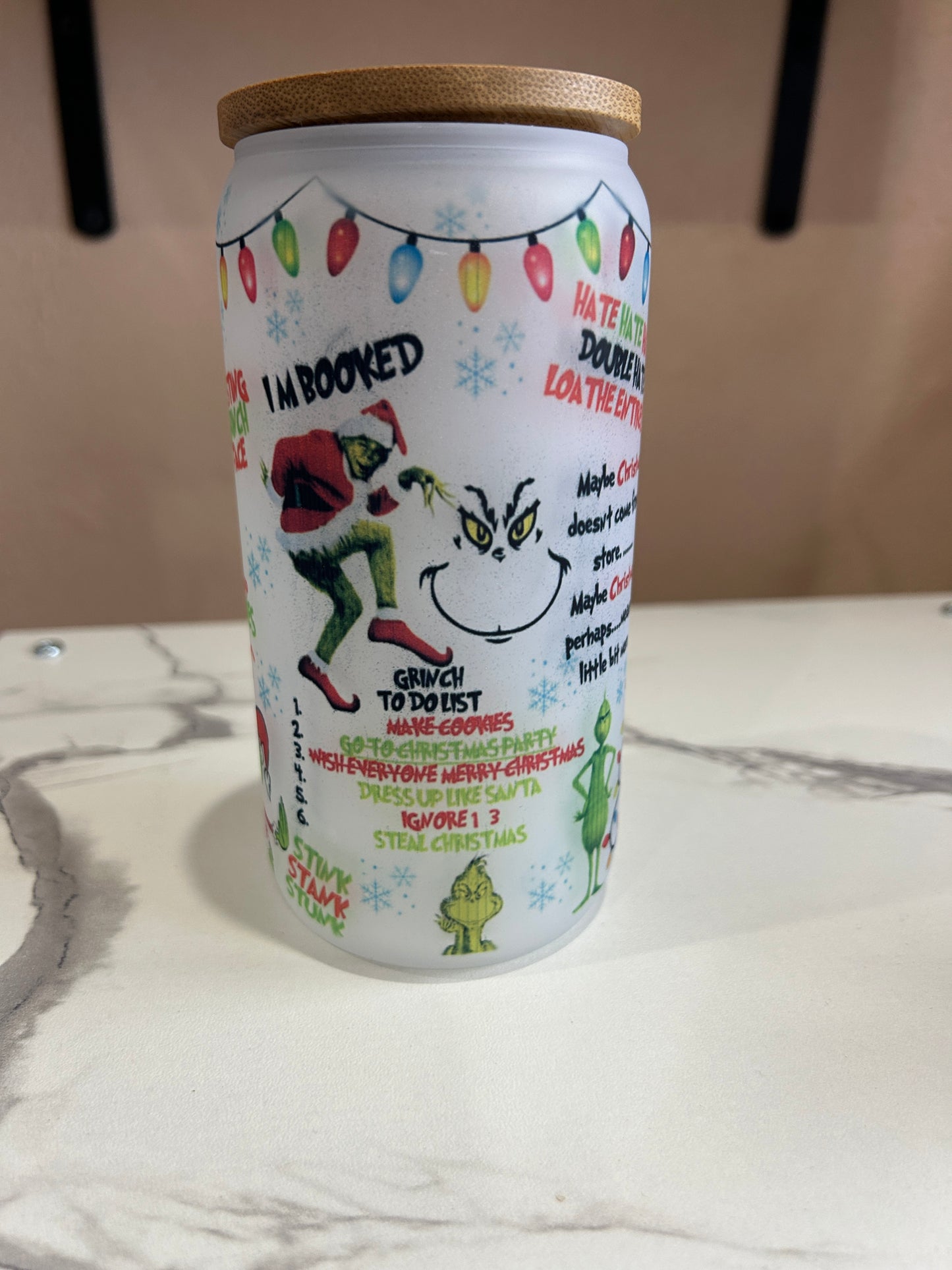 Grinch Glass Tumbler