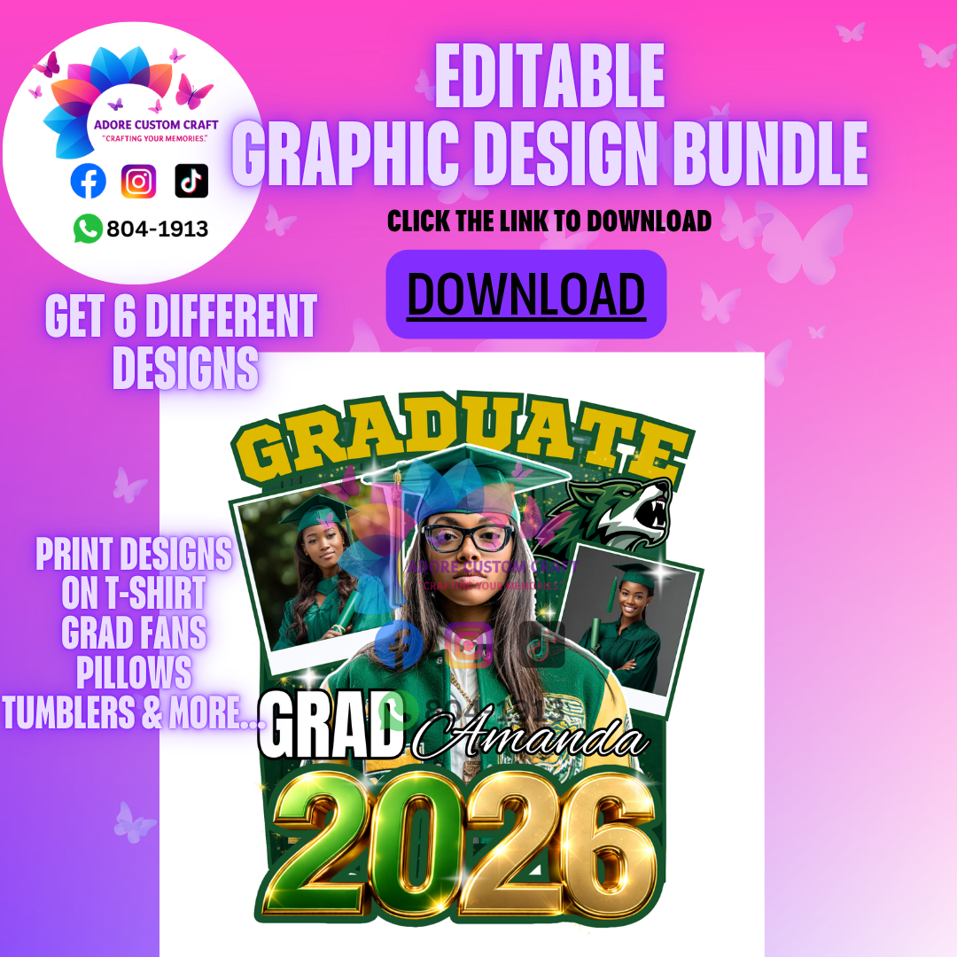 Editable Grad T-shirt &  Grad Fan Graphic Design-Easy to Download