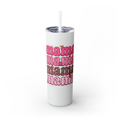 “Mama” Skinny Tumbler with Straw, 20oz