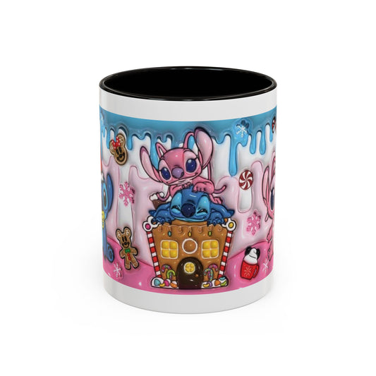 Cute Christmas Stitch Mug — Holiday Gingerbread, Candy Cane & Santa Hat 11oz/15oz