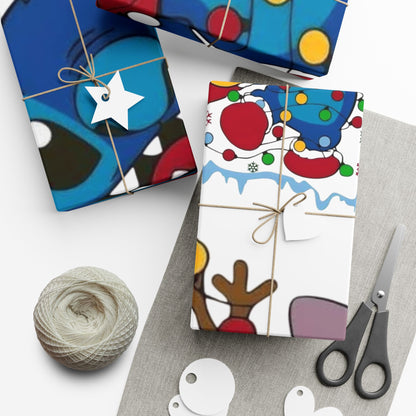 Christmas Stitch Character Gift Wrap Paper – Cute Holiday Wrapping Roll