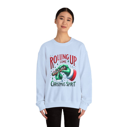 Rolling Up Christmas Spirit Crewneck Sweatshirt