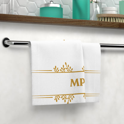 Personalized Monogram Face Towel - Luxe White Hotel Style