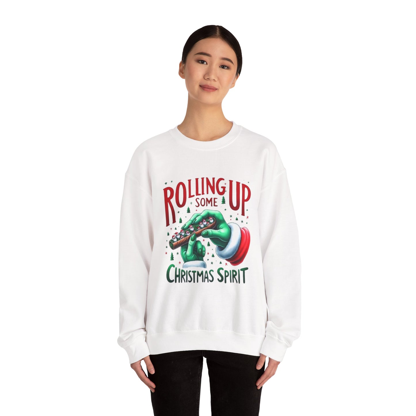 Rolling Up Christmas Spirit Crewneck Sweatshirt