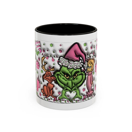 Christmas Grinch Mug (11oz/15oz) — Pink Holiday Candy Design