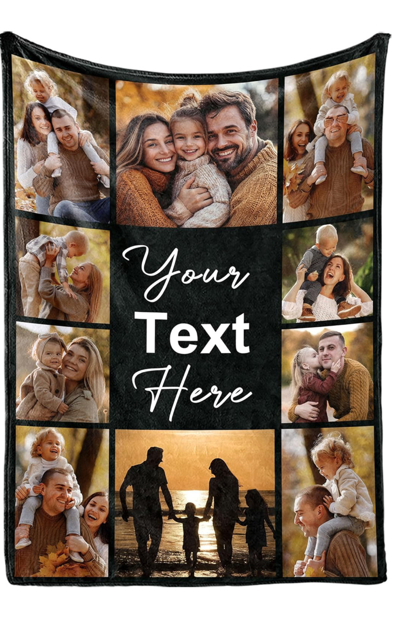 Custom Blanket with Picture Customized Blankets with Photos Personalized Gifts for Birthday Anniversary Christmas New Year, 10 Photos, 60x80 Inch(Minky Fleece)